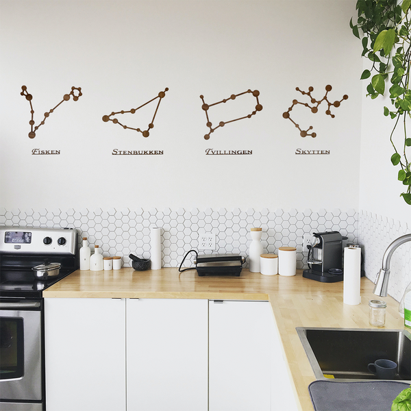 Stjernetegn på køkken væg